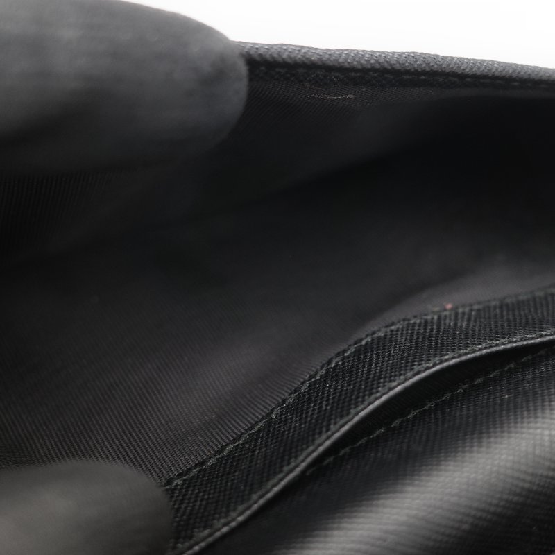 Prada 普拉達 Saffiano 黑色防刮牛皮長款對折錢包-21