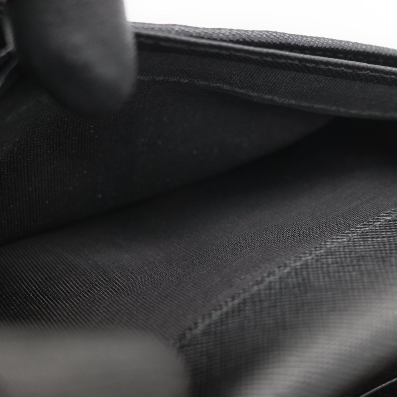 Prada 普拉達 Saffiano 黑色防刮牛皮長款對折錢包-22