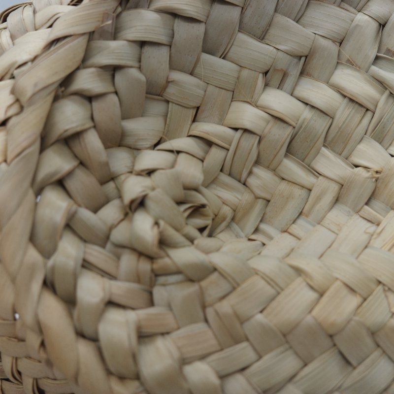 Loewe 羅威 Basket 原色棕櫚葉 白色小牛皮拼接中型編織托特包-13