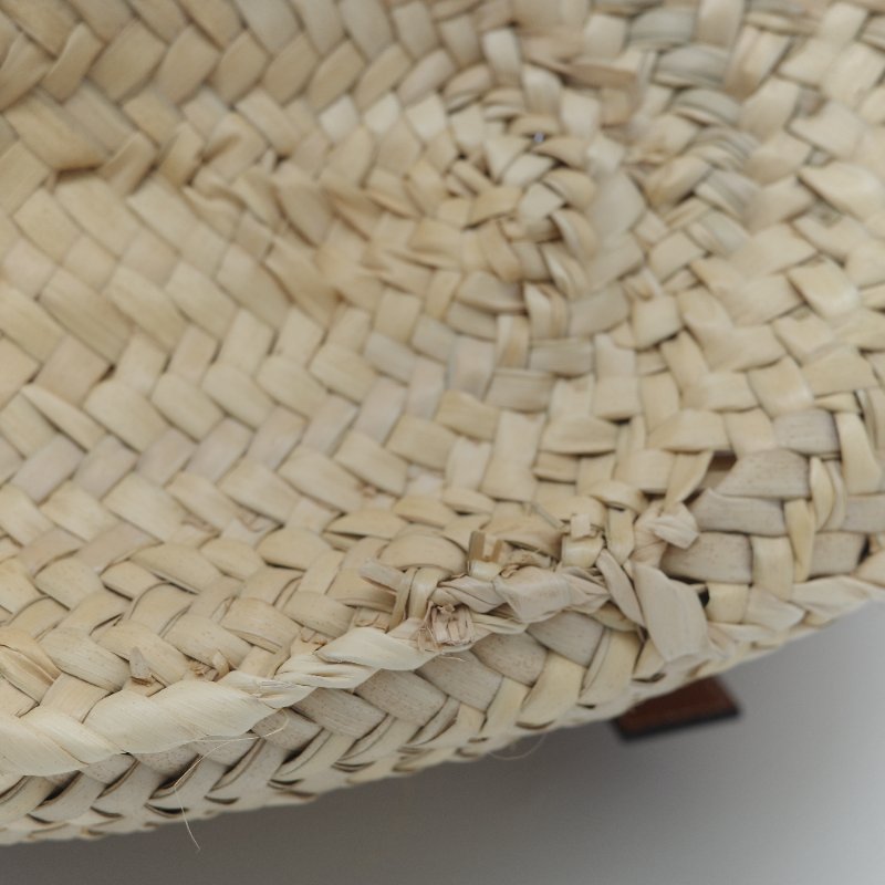 Loewe 羅威 Basket 雙色拼接原色棕櫚葉 小牛皮 中型編織手包-7