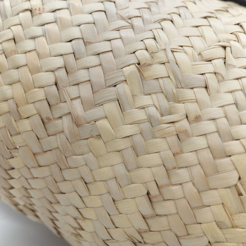 Loewe 羅威 Basket 雙色拼接原色棕櫚葉 小牛皮 中型編織手包-25