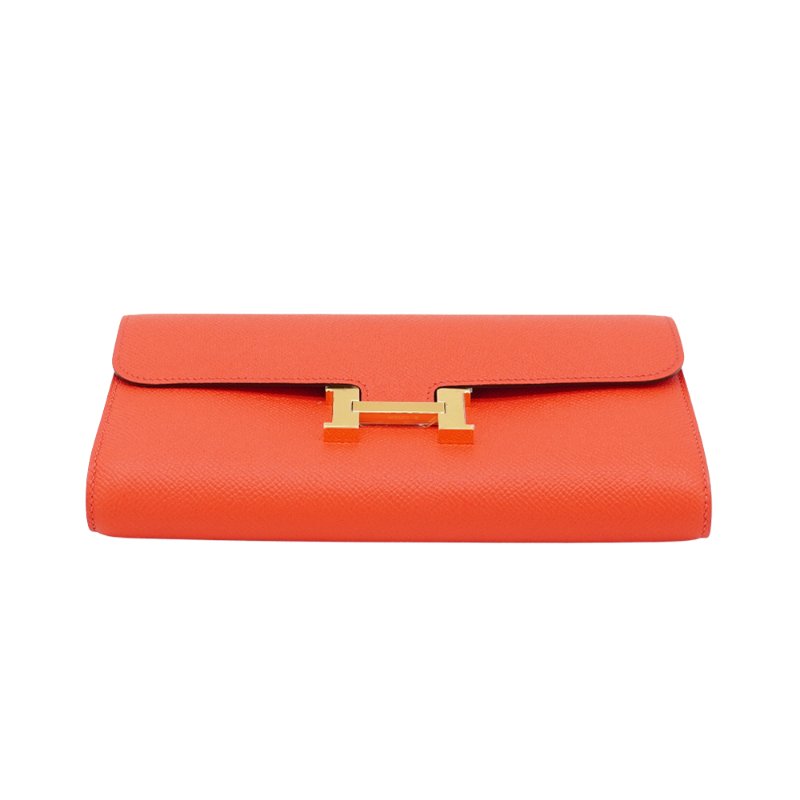 Hermes Constance Epsom牛皮金釦長夾(T5印度玫瑰粉)-3