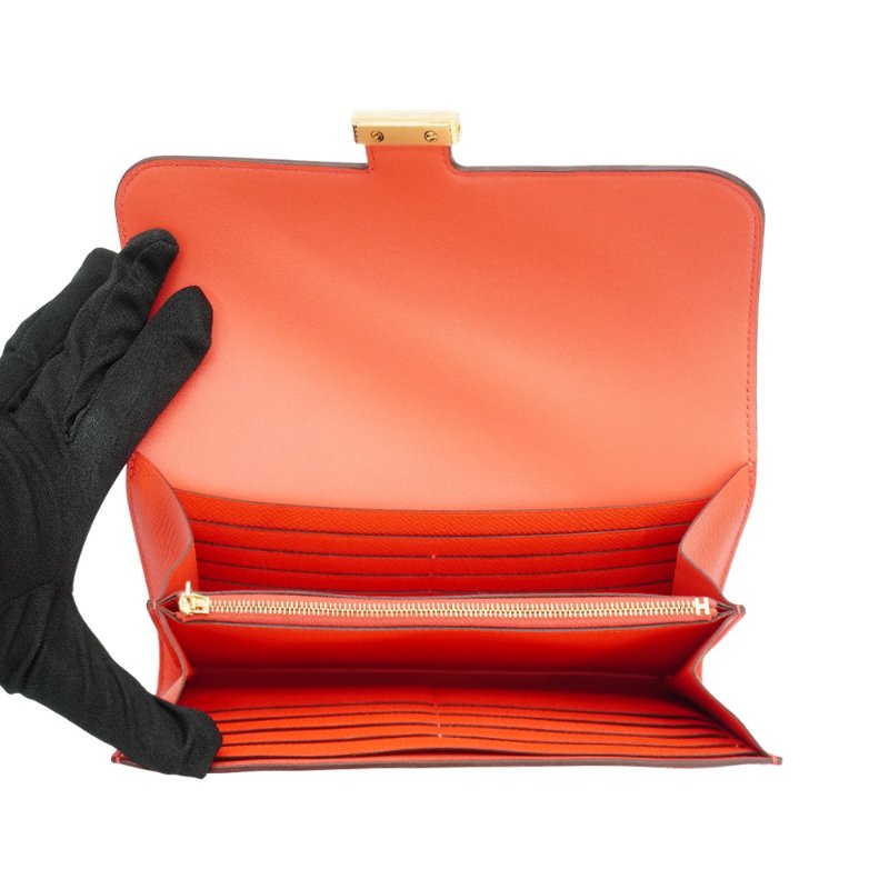 Hermes Constance Epsom牛皮金釦長夾(T5印度玫瑰粉)-4