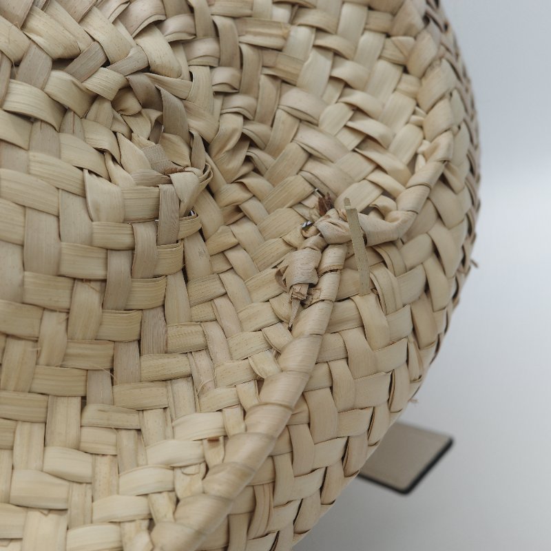 Loewe 羅威 Basket 原色棕櫚葉編織 白色小牛皮 編織托特包 手提籃-7