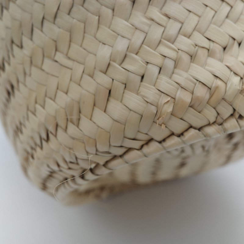 Loewe 羅威 Basket 原色棕櫚葉編織 白色小牛皮 編織托特包 手提籃-10