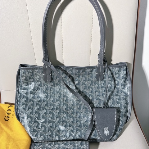 Goyard戈雅 灰色雙面 mini tote 購物袋手提包