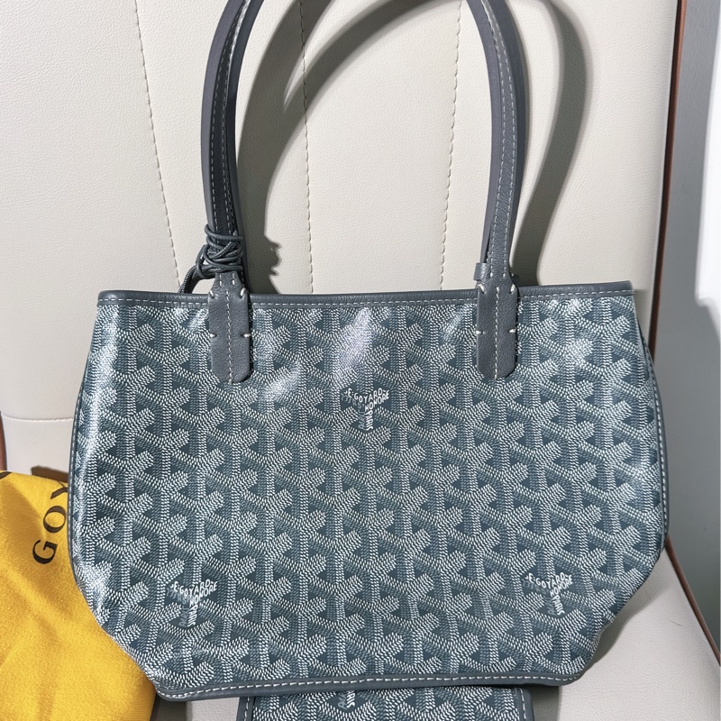 Goyard戈雅 灰色雙面 mini tote 購物袋手提包-1
