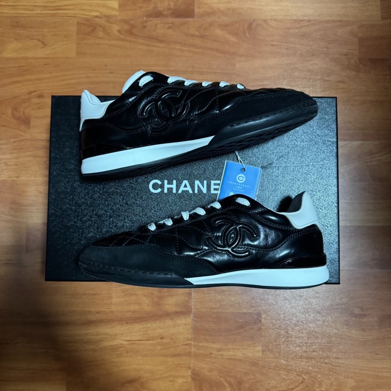 Chanel德訓鞋香奈兒25s低幫徽標休閒鞋 女款 黑色 37碼-0
