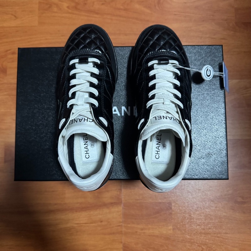 Chanel德訓鞋香奈兒25s低幫徽標休閒鞋 女款 黑色 37碼-3