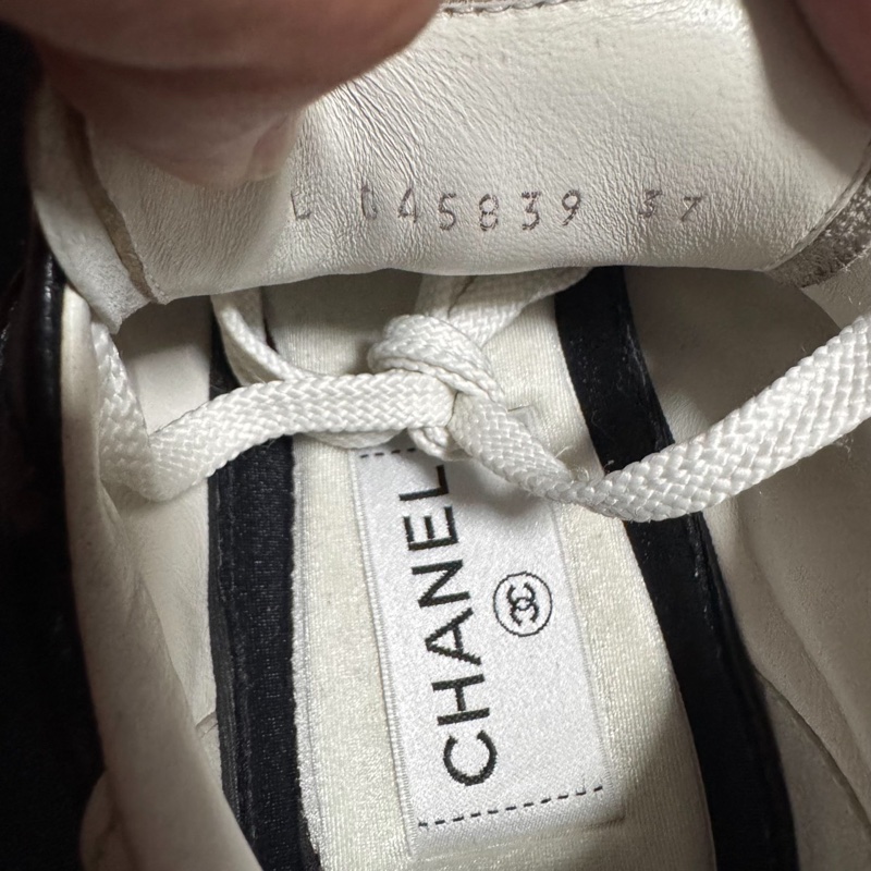 Chanel德訓鞋香奈兒25s低幫徽標休閒鞋 女款 黑色 37碼-5