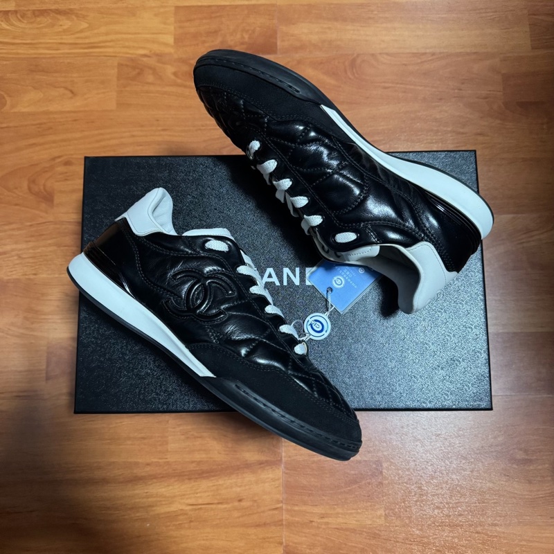 Chanel德訓鞋香奈兒25s低幫徽標休閒鞋 女款 黑色 37碼-7