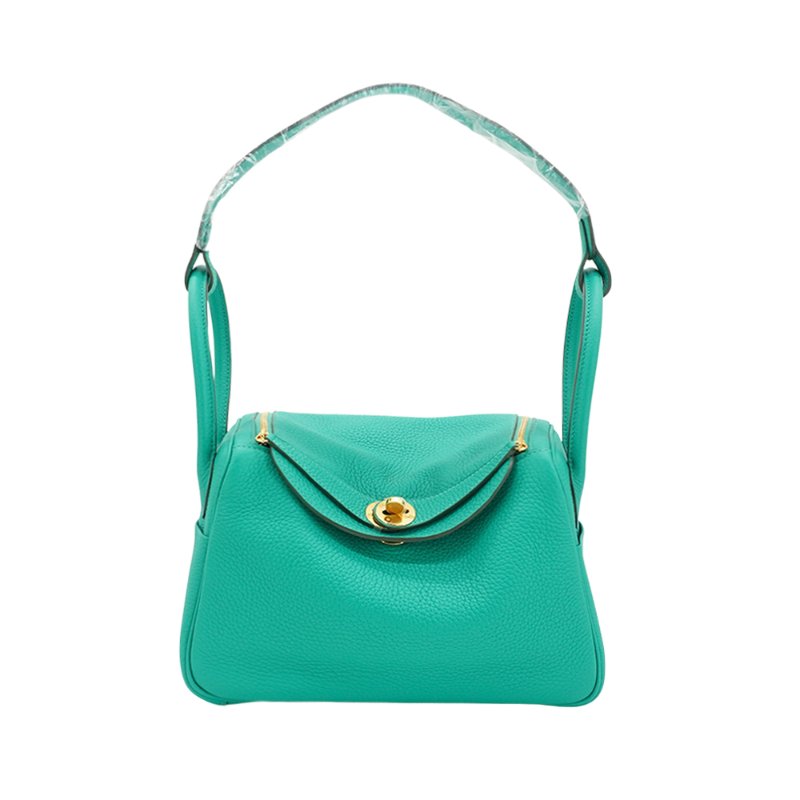 Hermes Lindy 26 TC牛皮金釦手提/肩背兩用包(Z6孔雀綠)-0