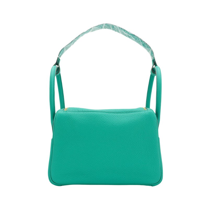 Hermes Lindy 26 TC牛皮金釦手提/肩背兩用包(Z6孔雀綠)-2