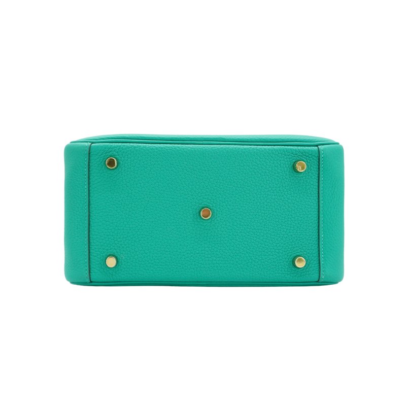 Hermes Lindy 26 TC牛皮金釦手提/肩背兩用包(Z6孔雀綠)-3