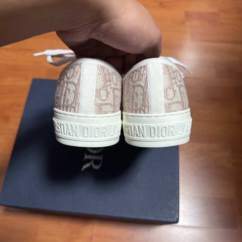 Dior迪奧厚底鞋Walk'n'Oblique 刺繡帆布鞋 粉色 37.5碼-5