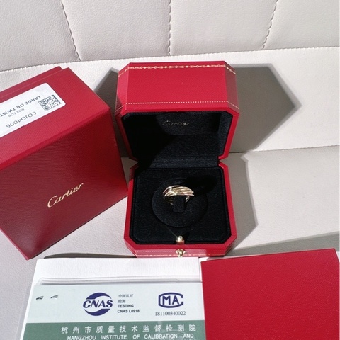Cartier卡地亞 Trinity三色金七環戒指