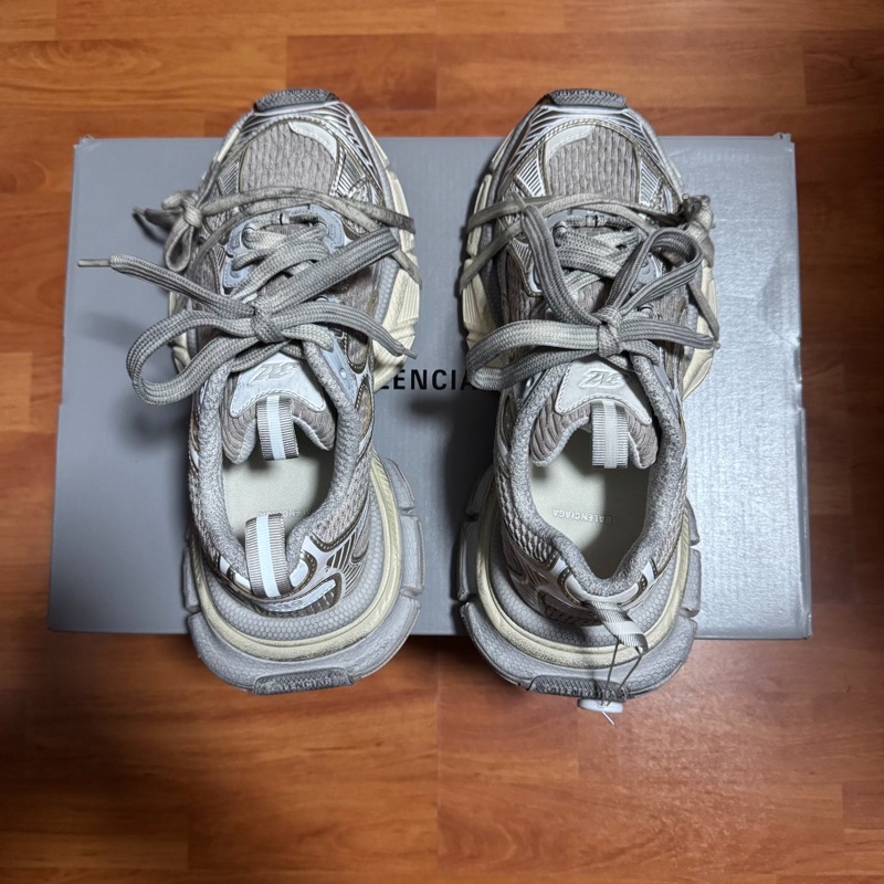 Balenciaga正品3XL巴黎世家做舊老爹鞋 淺米色 39碼-4