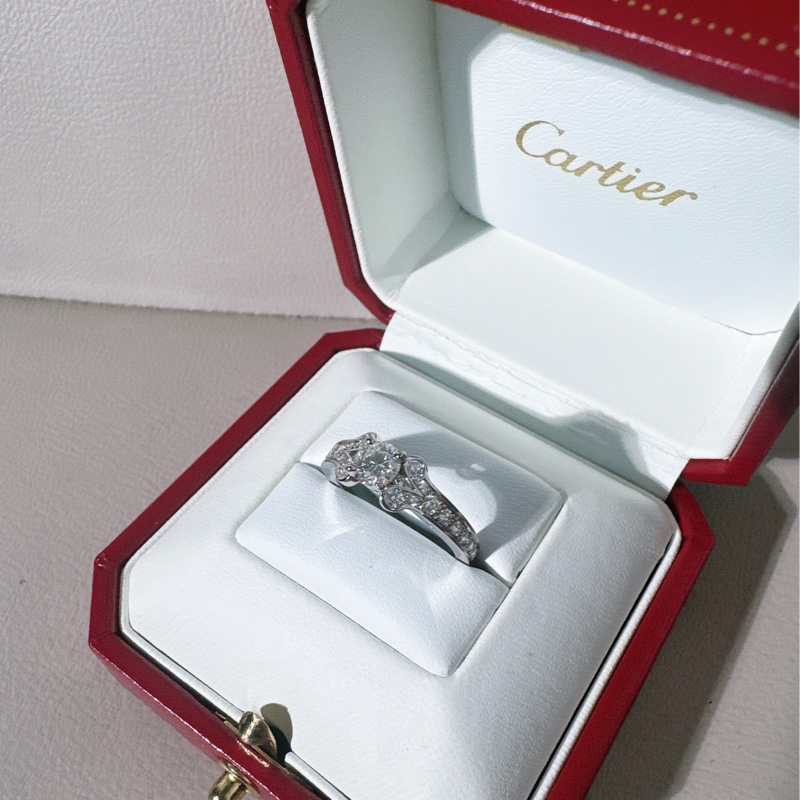 Cartier卡地亞 鉑金滿鑽芭蕾戒指，52號-3