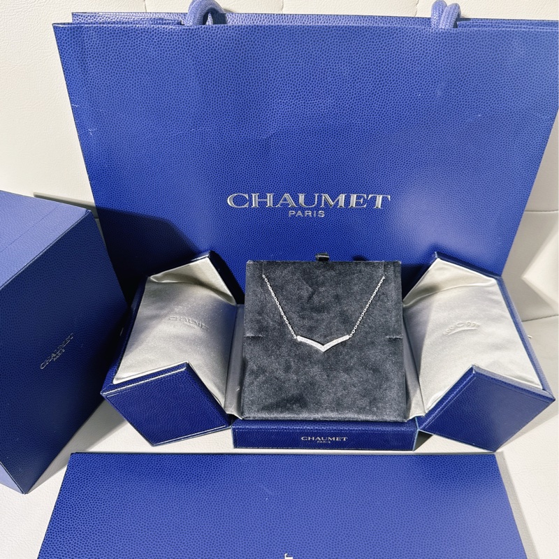 Chaumet 尚美巴黎 josephine 約瑟芬系列白鷺 18k白金滿鑽項鍊-0