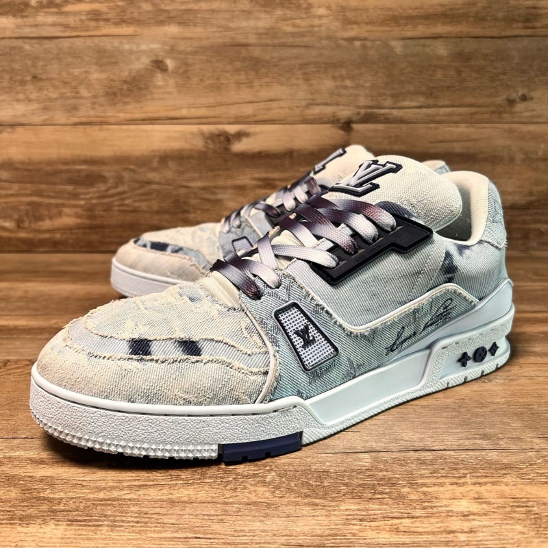 LV trainer Louis VUITTON 丹寧 扎染 水洗牛仔  43碼-0