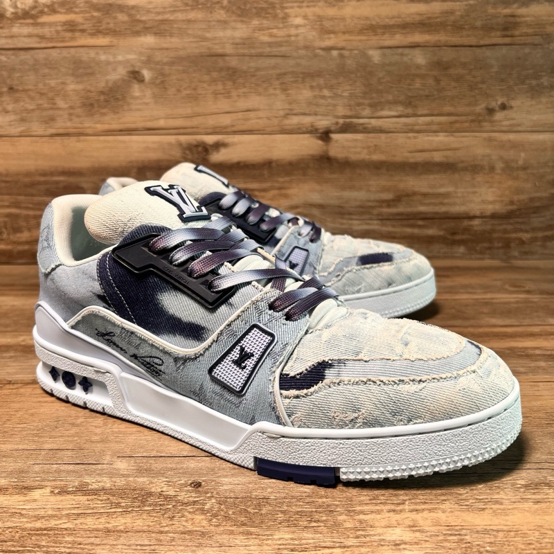 LV trainer Louis VUITTON 丹寧 扎染 水洗牛仔  43碼-1