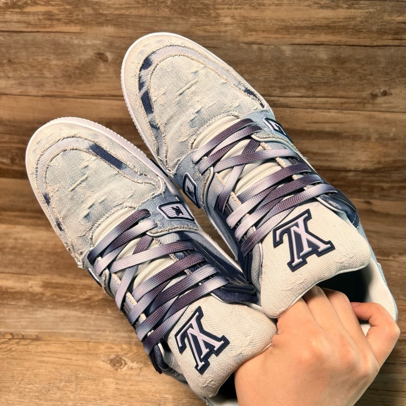 LV trainer Louis VUITTON 丹寧 扎染 水洗牛仔  43碼-4