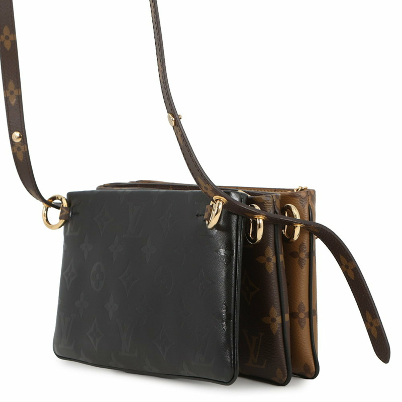 路易威登 Monogram Reverse 羊皮肩包 Pochette LV3 M45412 路易威登黑色手提包-1