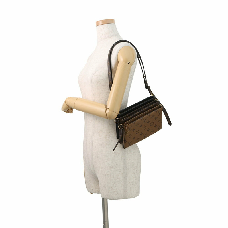 路易威登 Monogram Reverse 羊皮肩包 Pochette LV3 M45412 路易威登黑色手提包-3