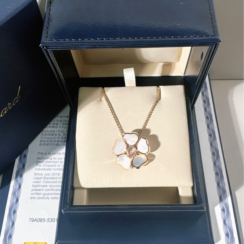 蕭邦 Chopard 快樂鑽 愛心 花朵 項鍊-0