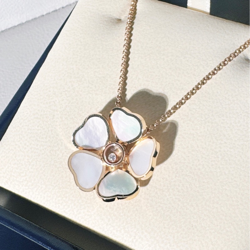 蕭邦 Chopard 快樂鑽 愛心 花朵 項鍊-4
