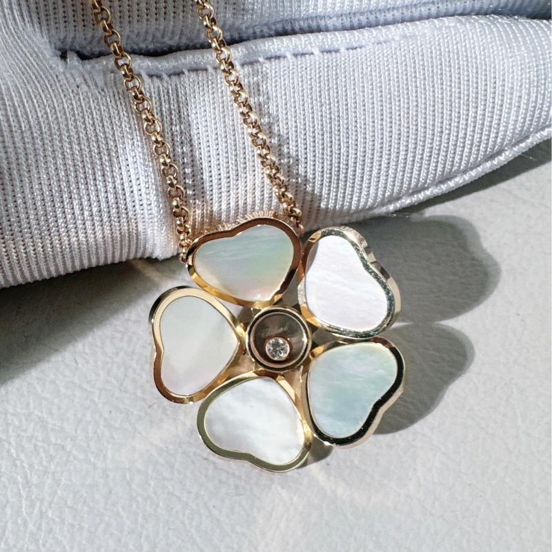 蕭邦 Chopard 快樂鑽 愛心 花朵 項鍊-5