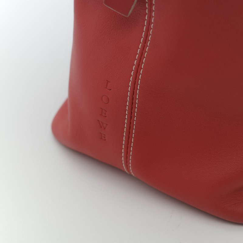 Loewe 羅意威 經典紅色 小牛皮 手提 斜背兩用包-8