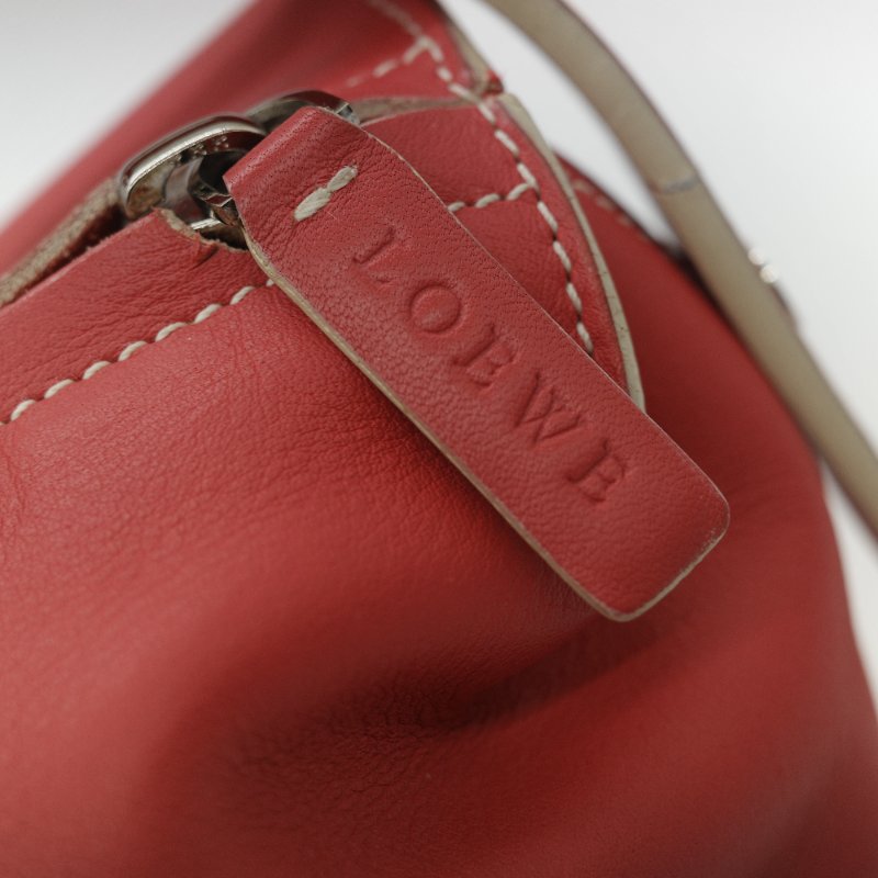 Loewe 羅意威 經典紅色 小牛皮 手提 斜背兩用包-20