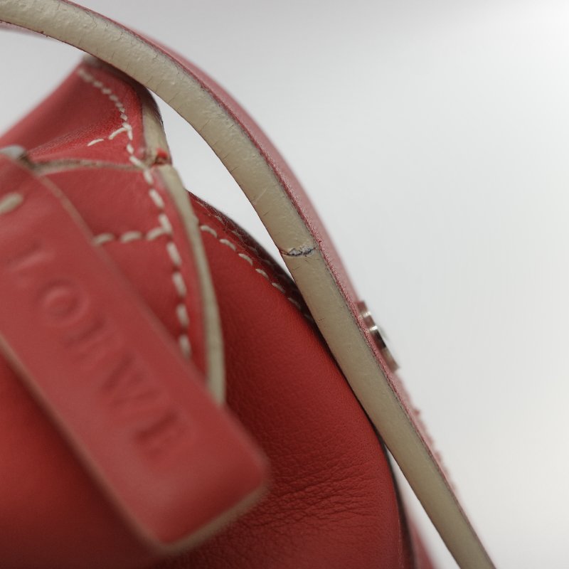 Loewe 羅意威 經典紅色 小牛皮 手提 斜背兩用包-21