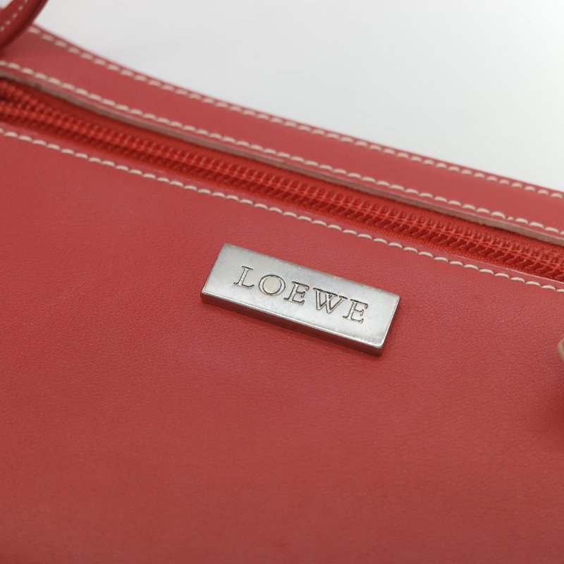 Loewe 羅意威 經典紅色 小牛皮 手提 斜背兩用包-26