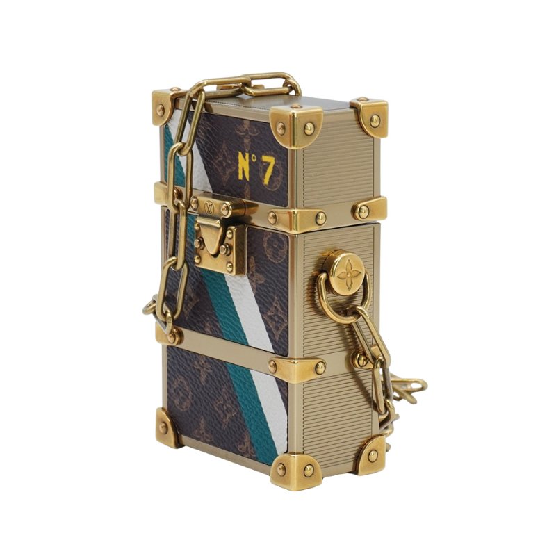 Louis Vuitton 展示品 Rigid Trunk 金框可背式煙盒(MP3273-咖)-1