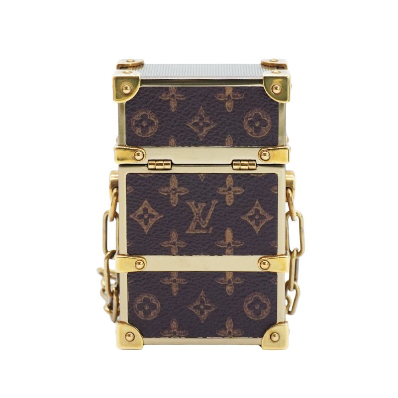 Louis Vuitton 展示品 Rigid Trunk 金框可背式煙盒(MP3273-咖)-2