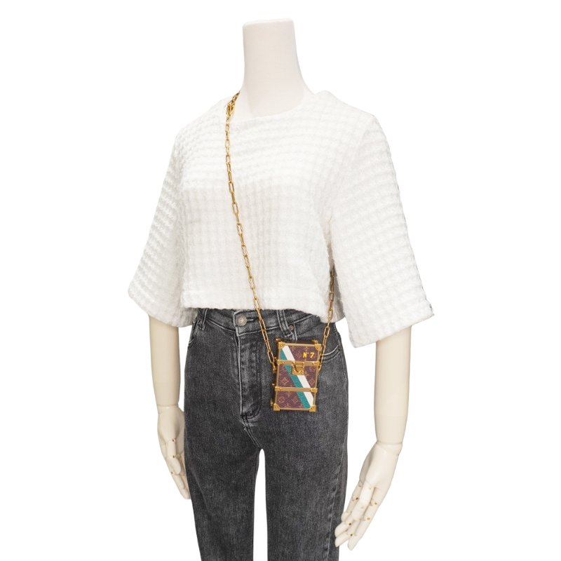 Louis Vuitton 展示品 Rigid Trunk 金框可背式煙盒(MP3273-咖)-5