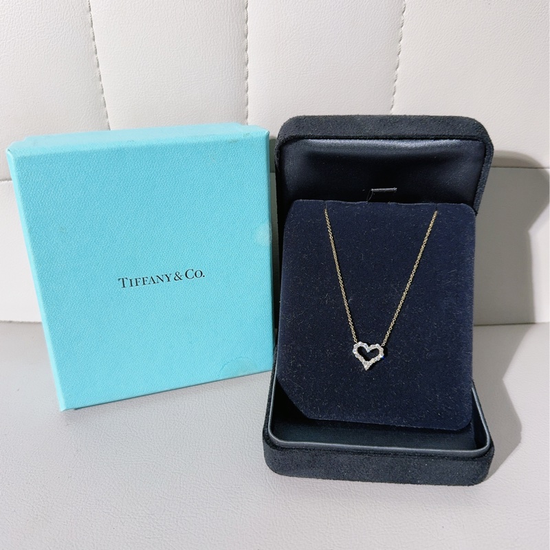 Tiffany & Co. 蒂芙尼 心形滿鑽小號玫瑰金項鍊-0