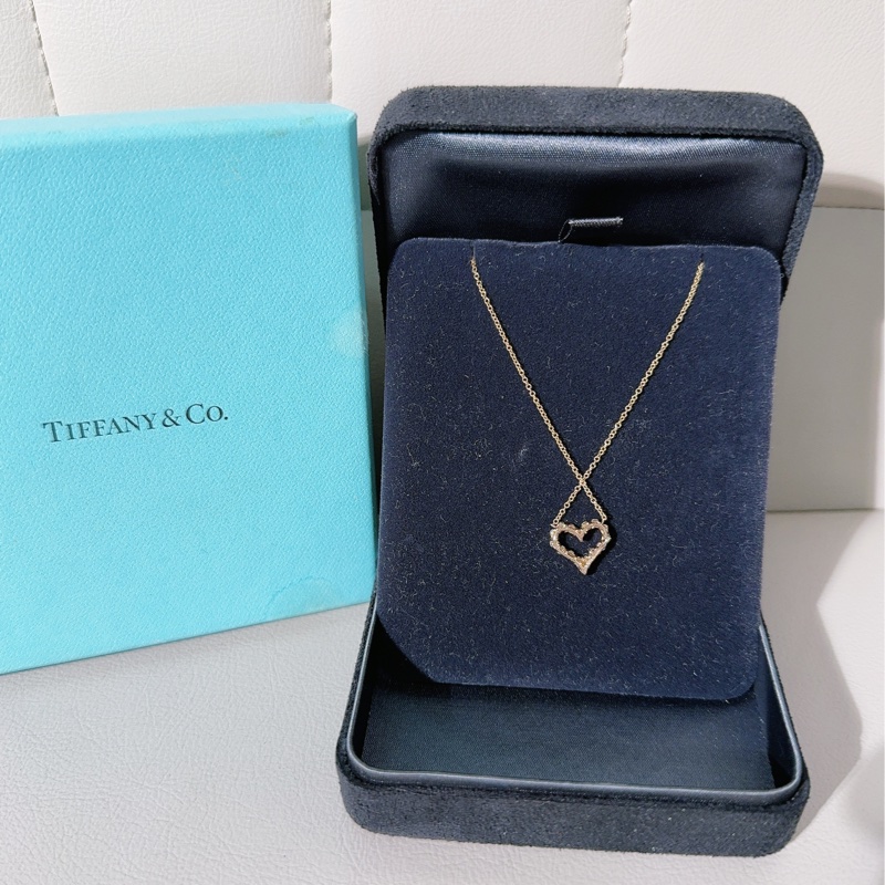 Tiffany & Co. 蒂芙尼 心形滿鑽小號玫瑰金項鍊-2