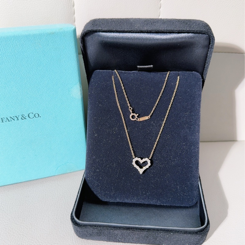 Tiffany & Co. 蒂芙尼 心形滿鑽小號玫瑰金項鍊-3