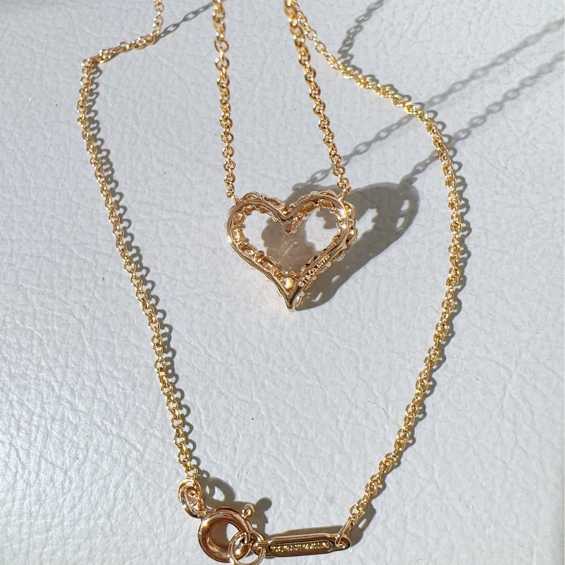 Tiffany & Co. 蒂芙尼 心形滿鑽小號玫瑰金項鍊-5