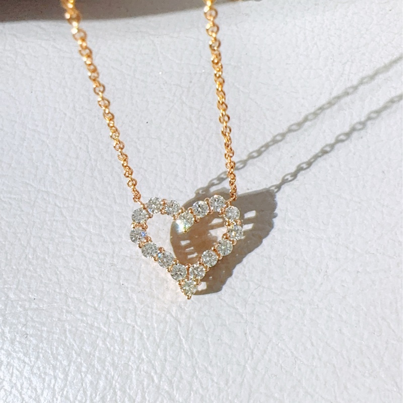 Tiffany & Co. 蒂芙尼 心形滿鑽小號玫瑰金項鍊-6
