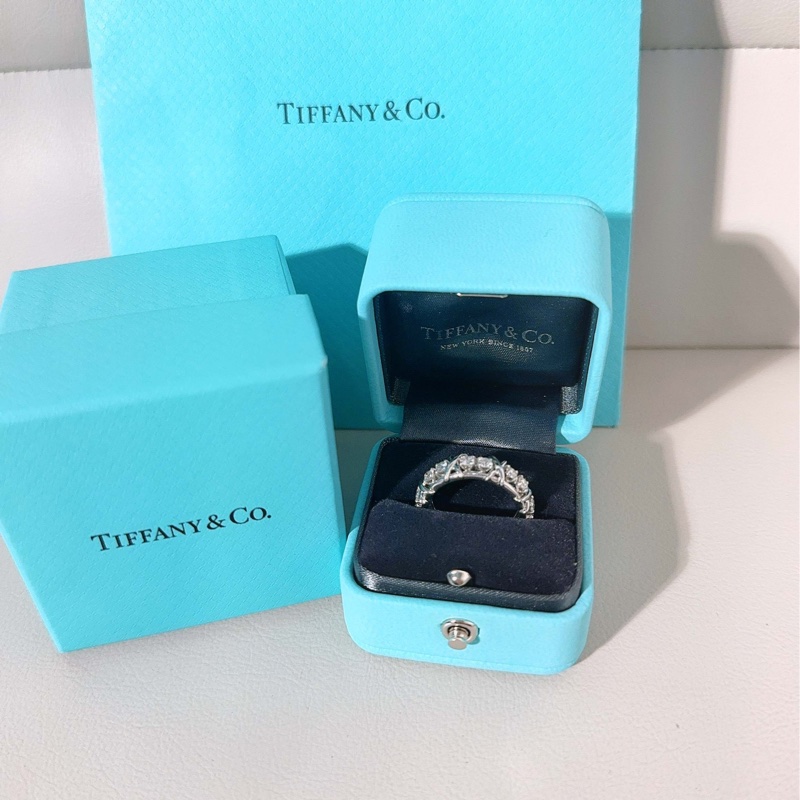 Tiffany蒂芙尼 Jean Schlumberger by Tiffany系列 Sixteen Stone 鉑金十六石戒指，54號-1