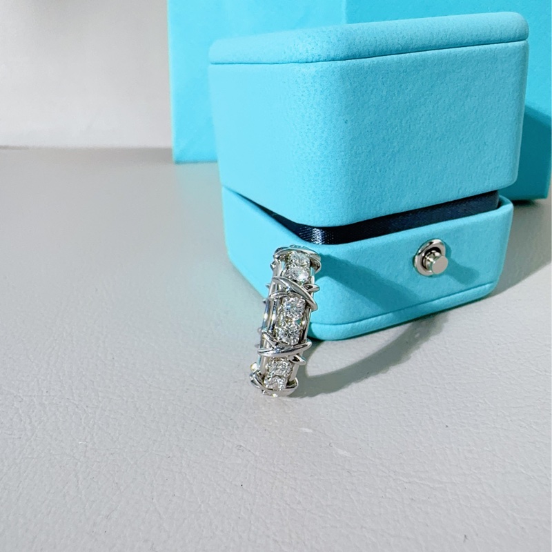 Tiffany蒂芙尼 Jean Schlumberger by Tiffany系列 Sixteen Stone 鉑金十六石戒指，54號-3