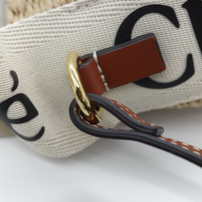 Chloé 蔻依 Woody 編織提籃 米白色 天然纖維 拼接小牛皮 水桶型菜籃子包-14