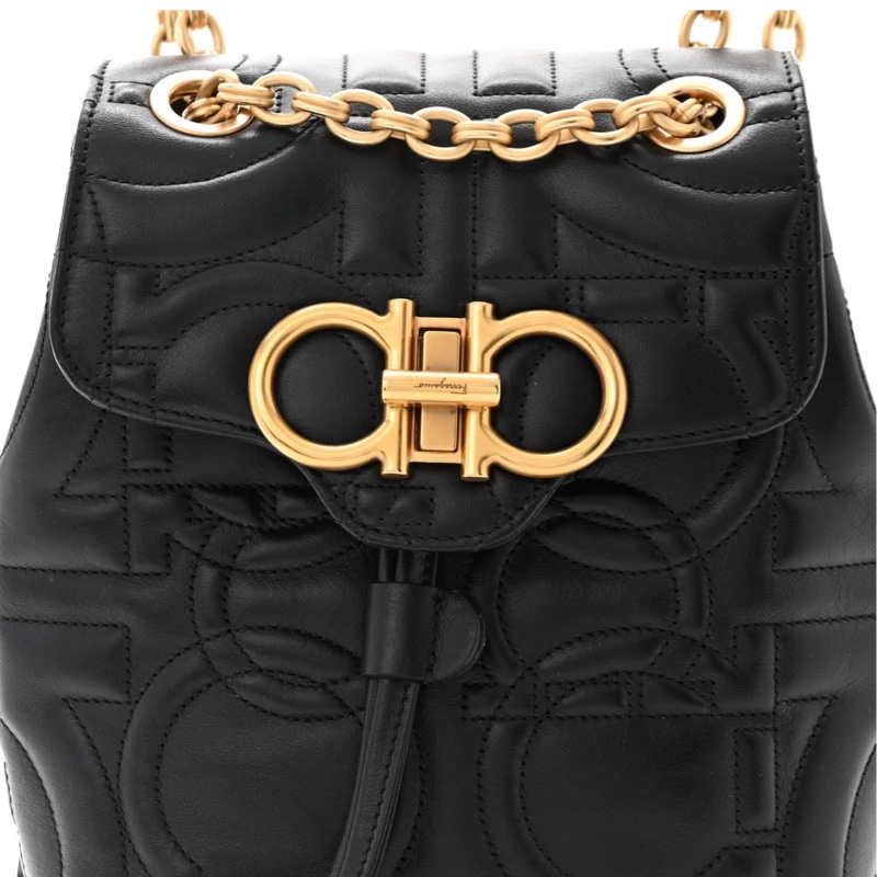 Salvatore Ferragamo LOGO 壓印皮革 後背包-1