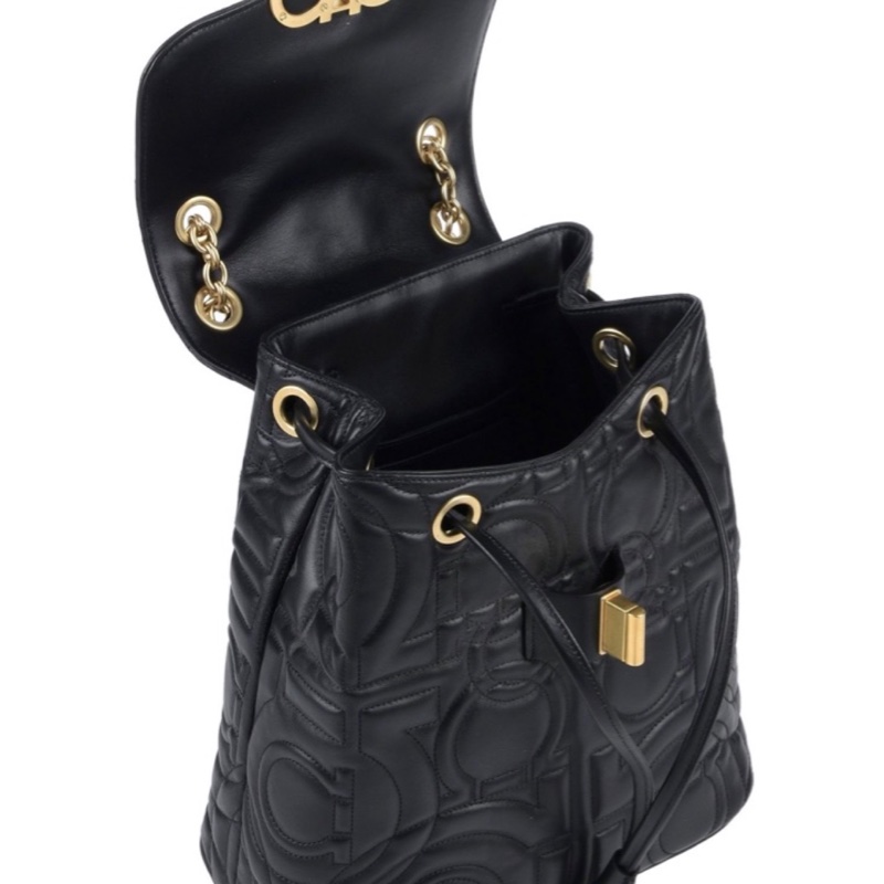 Salvatore Ferragamo LOGO 壓印皮革 後背包-5