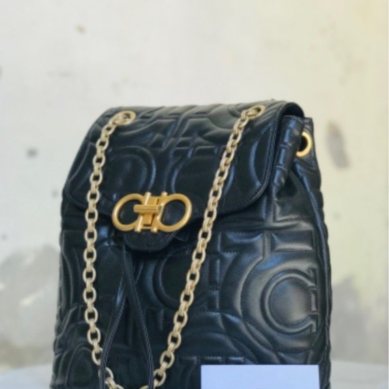 Salvatore Ferragamo LOGO 壓印皮革 後背包-6