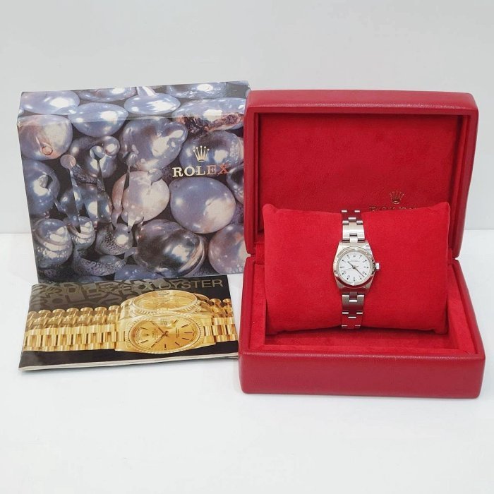 【大眾名錶】ROLEX 勞力士 Oyster Perpetual 76080 白色羅馬面 平光圈 大眾名錶G208-9